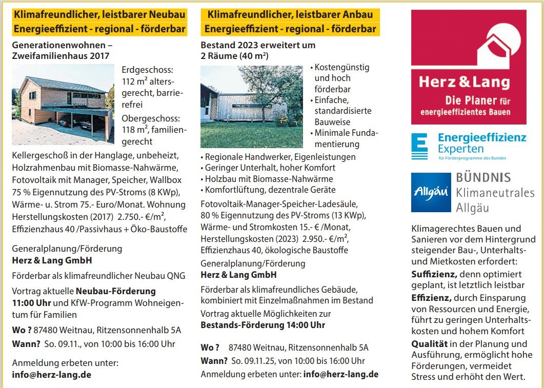Tag der offenen Tür im Passivhaus 
am 09. November 2025